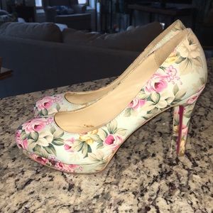 Floral Stilettos Light Blue